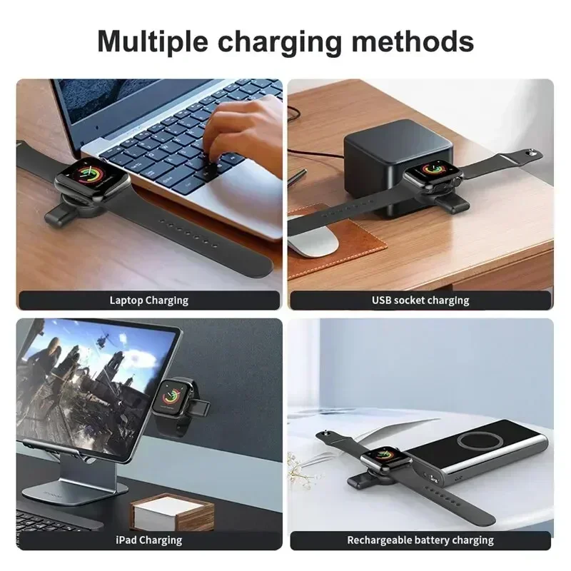 Relógio magnético carregador sem fio usb tipo-c para apple watch 9/8/7/6/5/4 se samsung watch galaxy 7/6/5/4 ativo 1/2 carregamento rápido