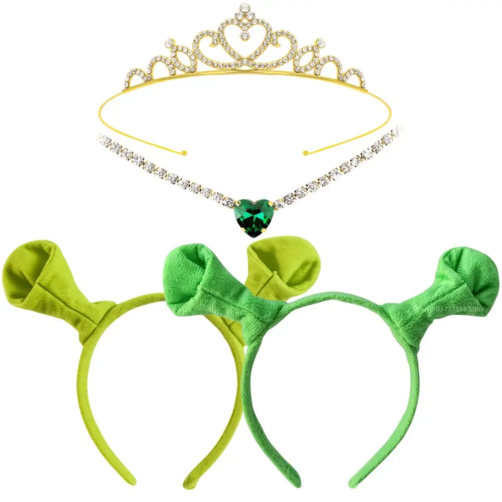 Fiona Cosplay Crown Headband With Ear Costume Accessories Disguise for Adult Women Female Fantasia Halloween Carnival Props