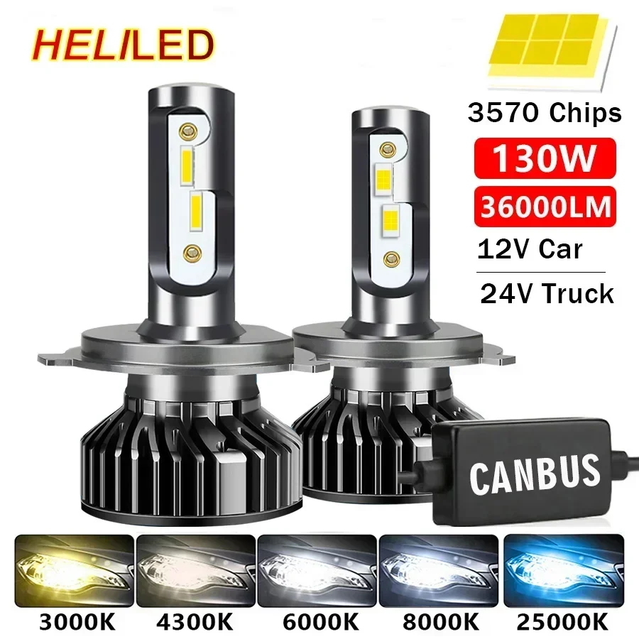 Faro Led 110W 4300K 6000K 8000K HB3 HB4 9005 9006 H1 H8 H11 H27 bombilla Canbus EMC LED H7 H4 faro Led para coche para camión de 24V