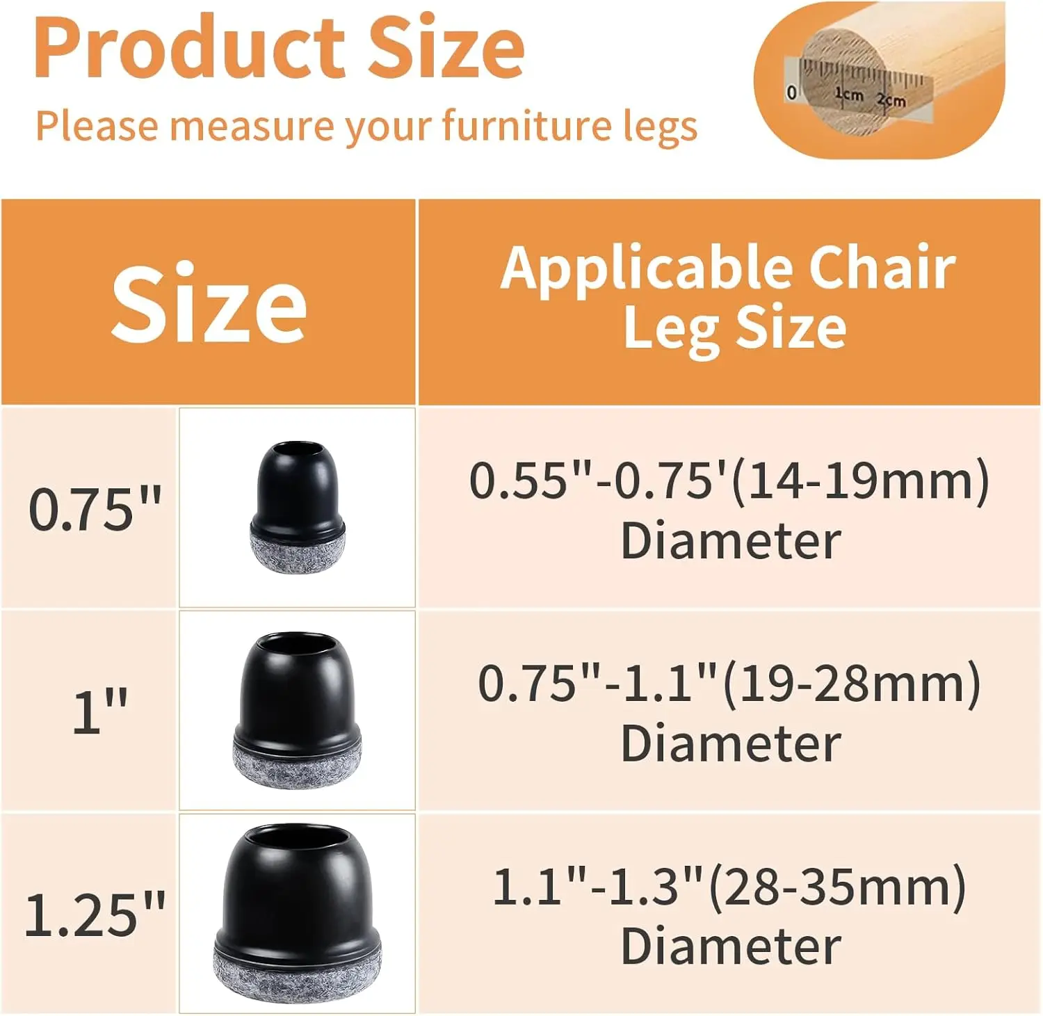 Protetores de chão para pernas de cadeira, capa de feltro para pés, diagonal de silicone com envoltório grosso, almofadas de feltro para móveis, pés de mesa, proteção contra pisos