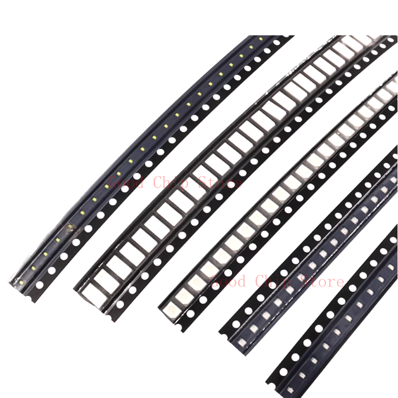 100 Uds Smd diodo emisor de luz Led 0402 0603 0805 1206 rojo blanco verde azul naranja rosa amarillo