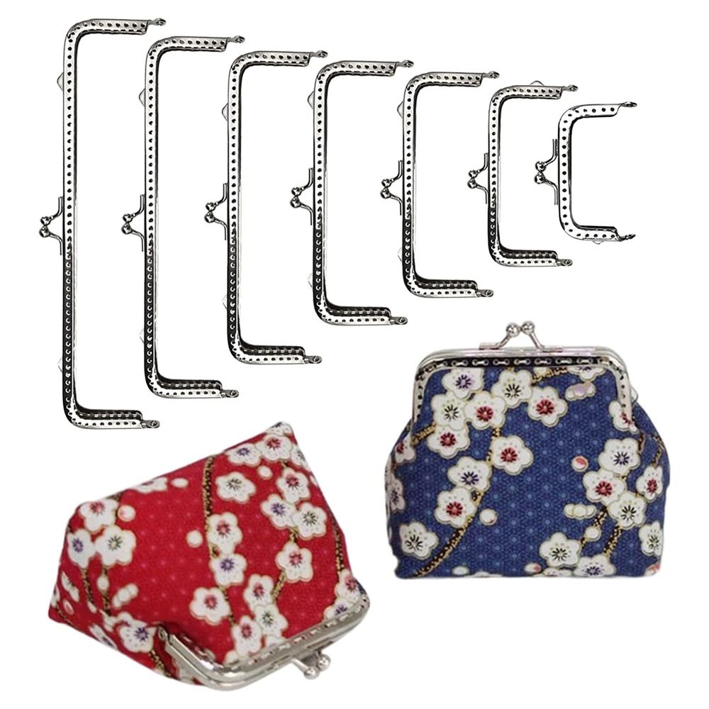 Metal Purse Frame Kiss ClaspVintage Purse Clasp Frame Mini Bag Kiss Clasp Lock DIY Craft Bag Frame Buckle Handle Bag Accessories