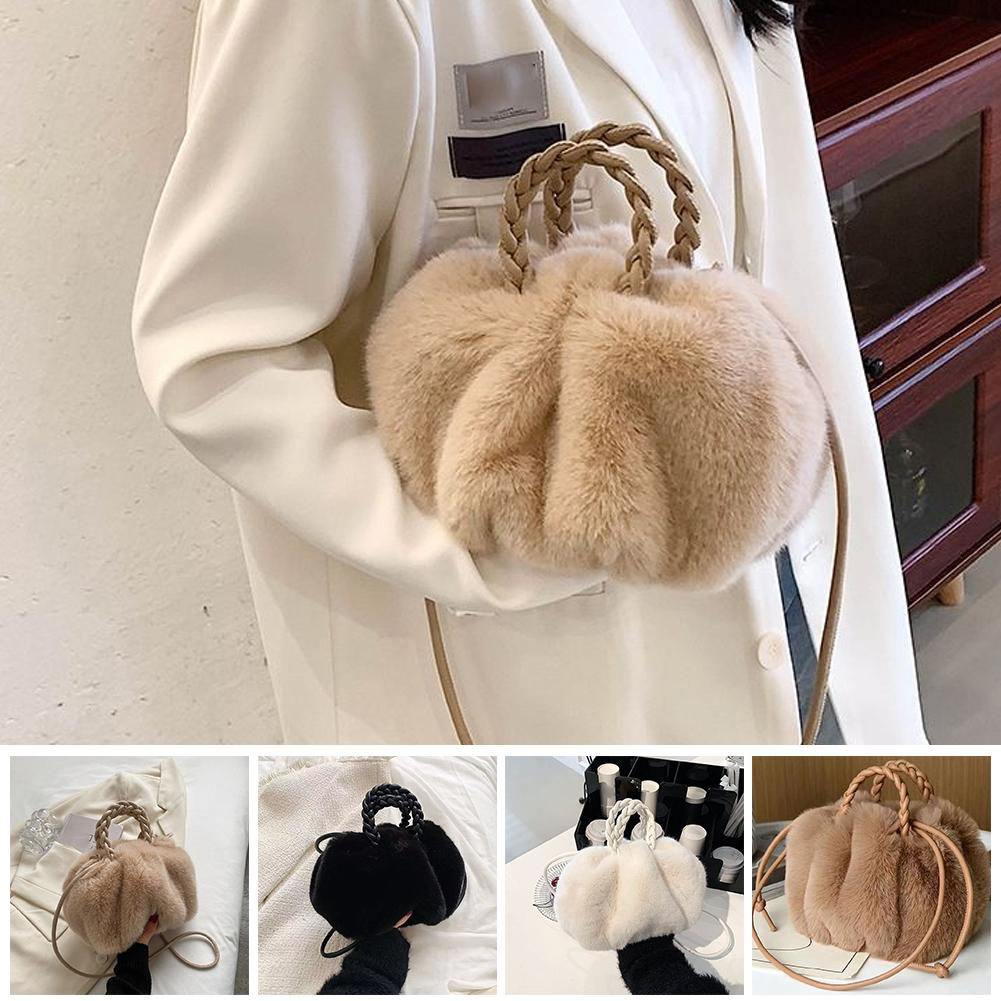 Saco de abóbora bonito 2025 outono e inverno nova moda nuvem crossbody saco nicho design doce menina bolsa
