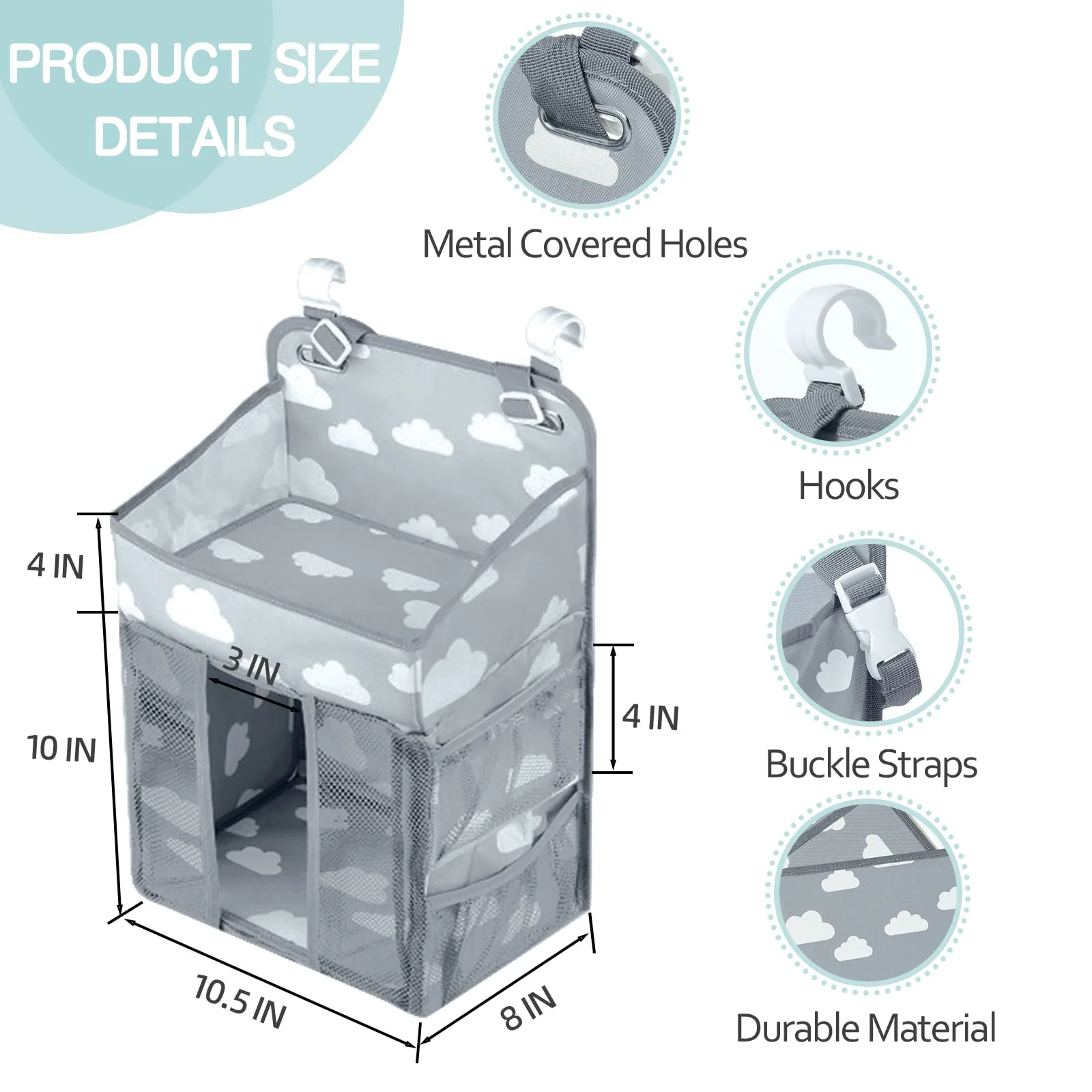 Baby Krippe Hängende Lagerung Tasche Windel Windel Organizer Kinderbett Organizer Tasche Infant Essentials Windel Baby Kinder Krippe Bettwäsche Set