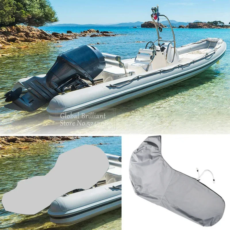 Cubierta completa para Motor fueraborda de barco 600D, cubiertas de Motor grises resistentes, Protector para 6-225HP, resistente al agua