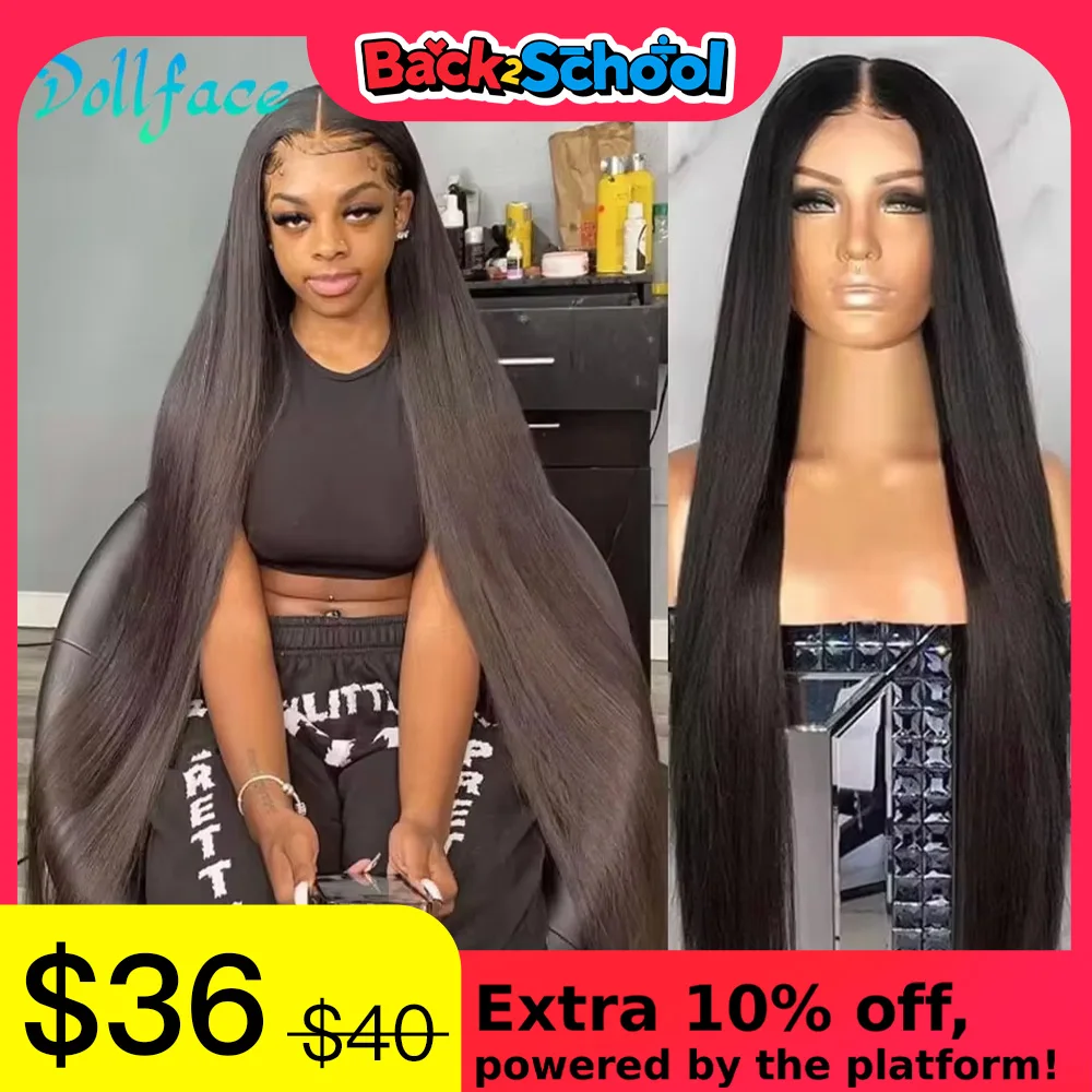 Parrucca anteriore in pizzo dritto HD da 30 40 pollici Parrucche diritte pre pizzicate frontali economiche brasiliane per le donne Scelta dei capelli umani 250 Densità