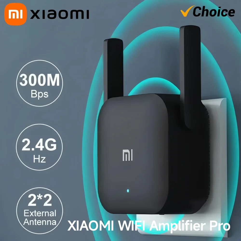 Xiaomi Pro 300Mbps WiFi extensor Booster 2,4G repetidor inalámbrico, amplificador de señal de red de antena Dual para cobertura de enrutador doméstico