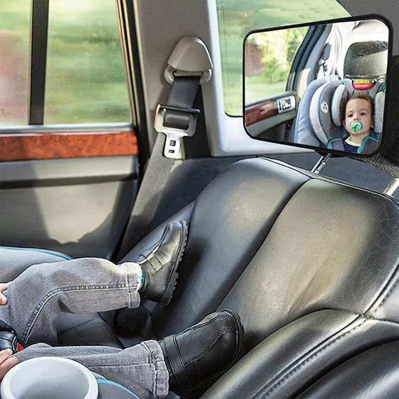 Espejos de coche para bebé, espejos de asiento de coche inastillables, espejos retrovisores seguros para bebé, gafas de vista para asiento de coche, revestimiento trasero ajustable