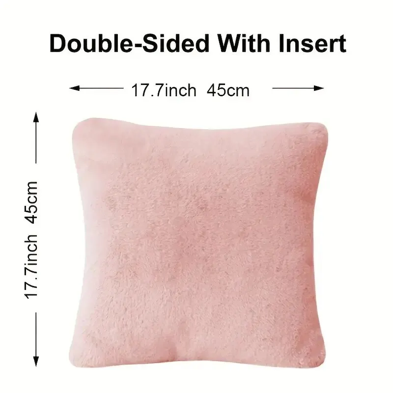 Federa per cuscini ultra morbida in finta pelliccia di coniglio, fodera per cuscino decorativa in peluche calda di lusso per divano, camera da letto, soggiorno