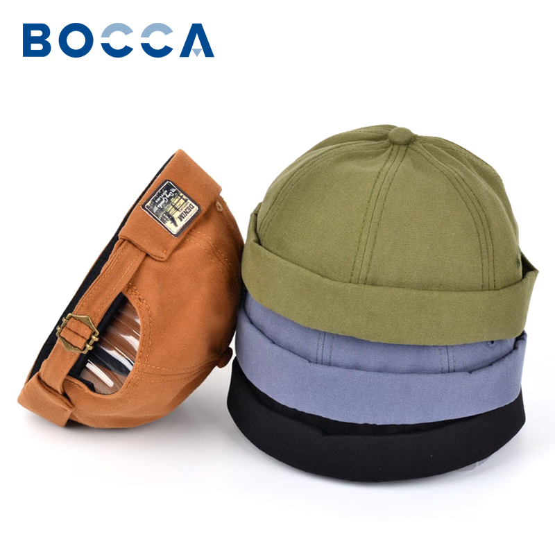 Bocca vintage docker boné sem aba chapéu solidéu retro algodão ajustável cor sólida verão outono primavera hip hop moda