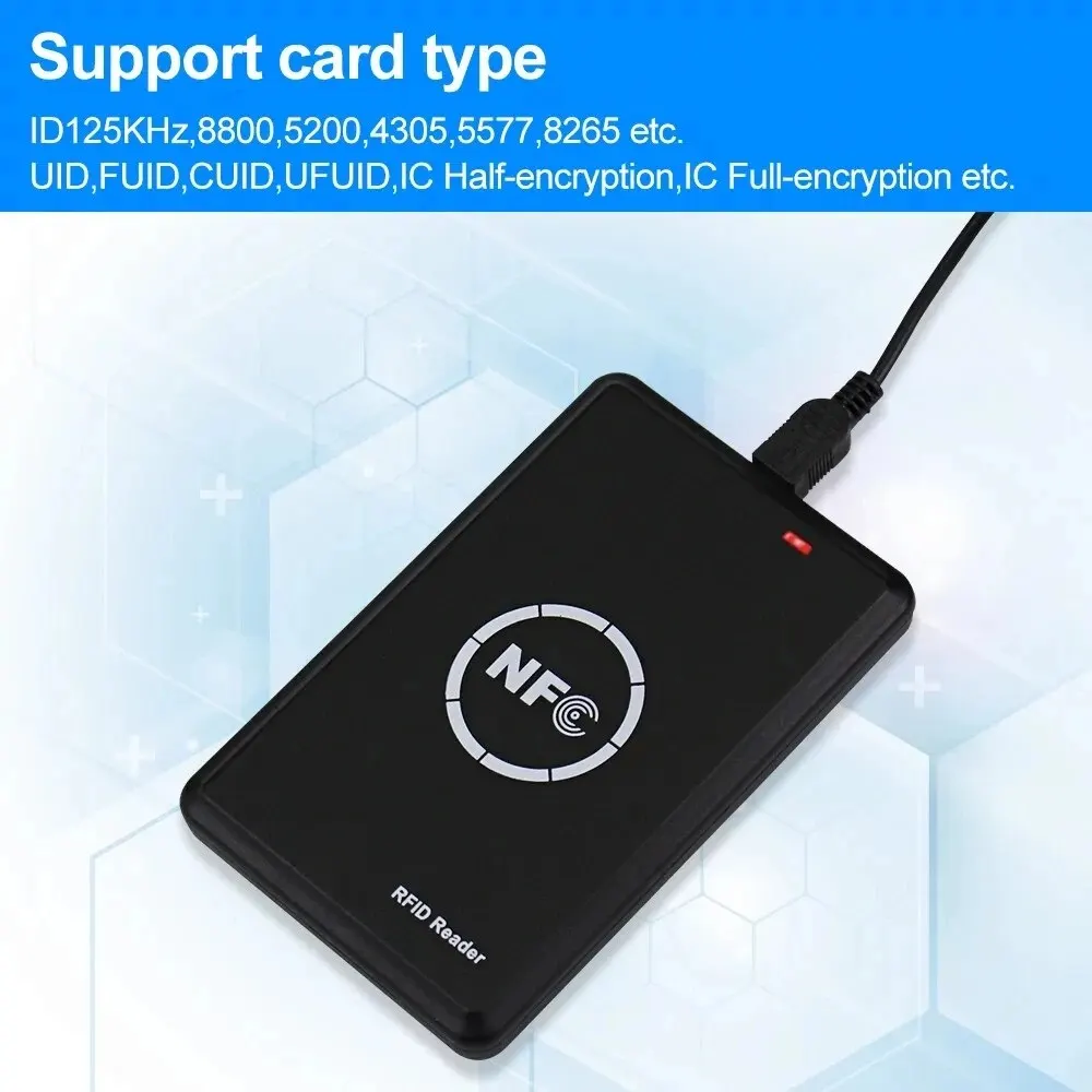 RFID Card Reader Copier Duplicator Key Fob NFC Smart Card Reader Writer 13.56MHz Encrypted Programmer UID Smart Keyfobs