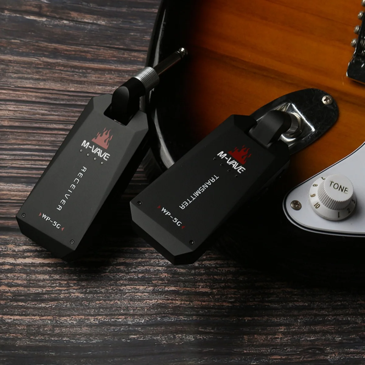 M-VAVE WP-5G Sistema per chitarra wireless/5,8G/ricevitore trasmettitore audio ricaricabile/cavo di tipo C/per accessorio amplificatore per chitarra