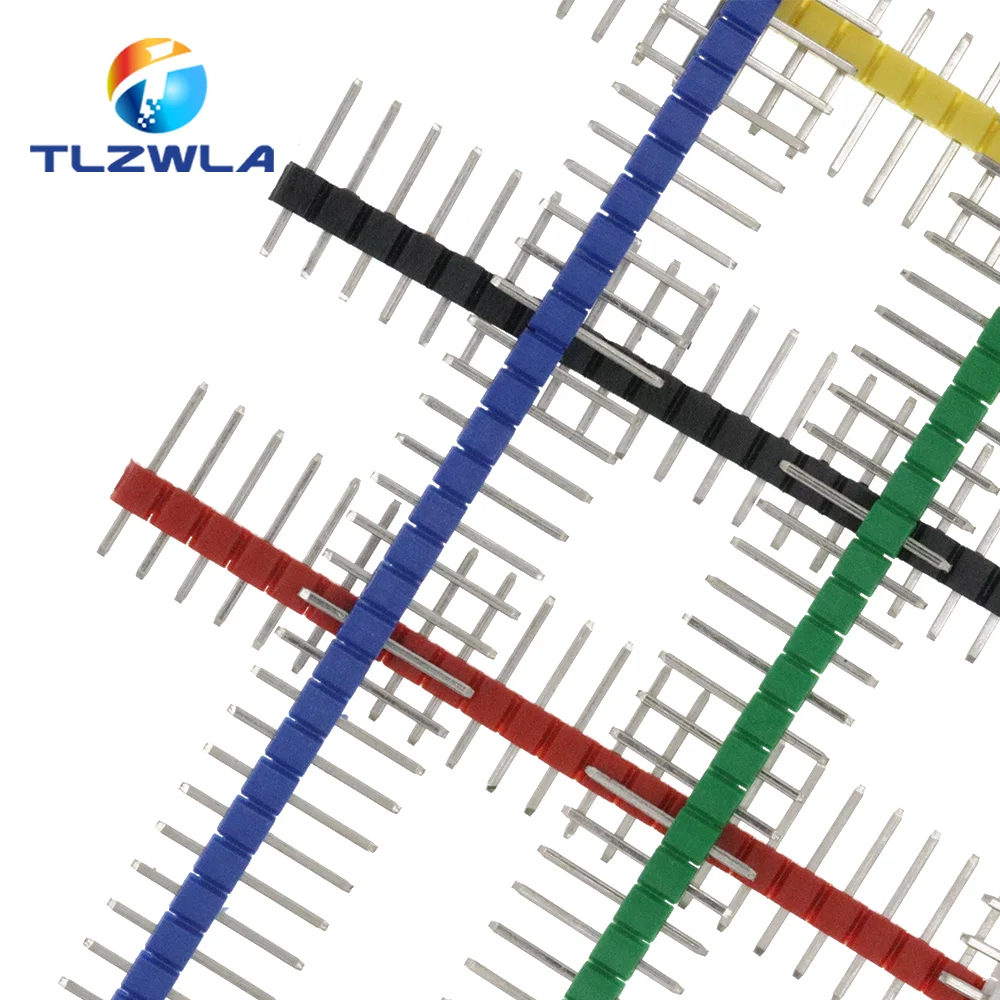 10PCS 1X40Pin Breakable Pin Header 2.54mm Single Row Male Header Connector PCB Pin Strip for Arduino Yellow/Green/White/Black