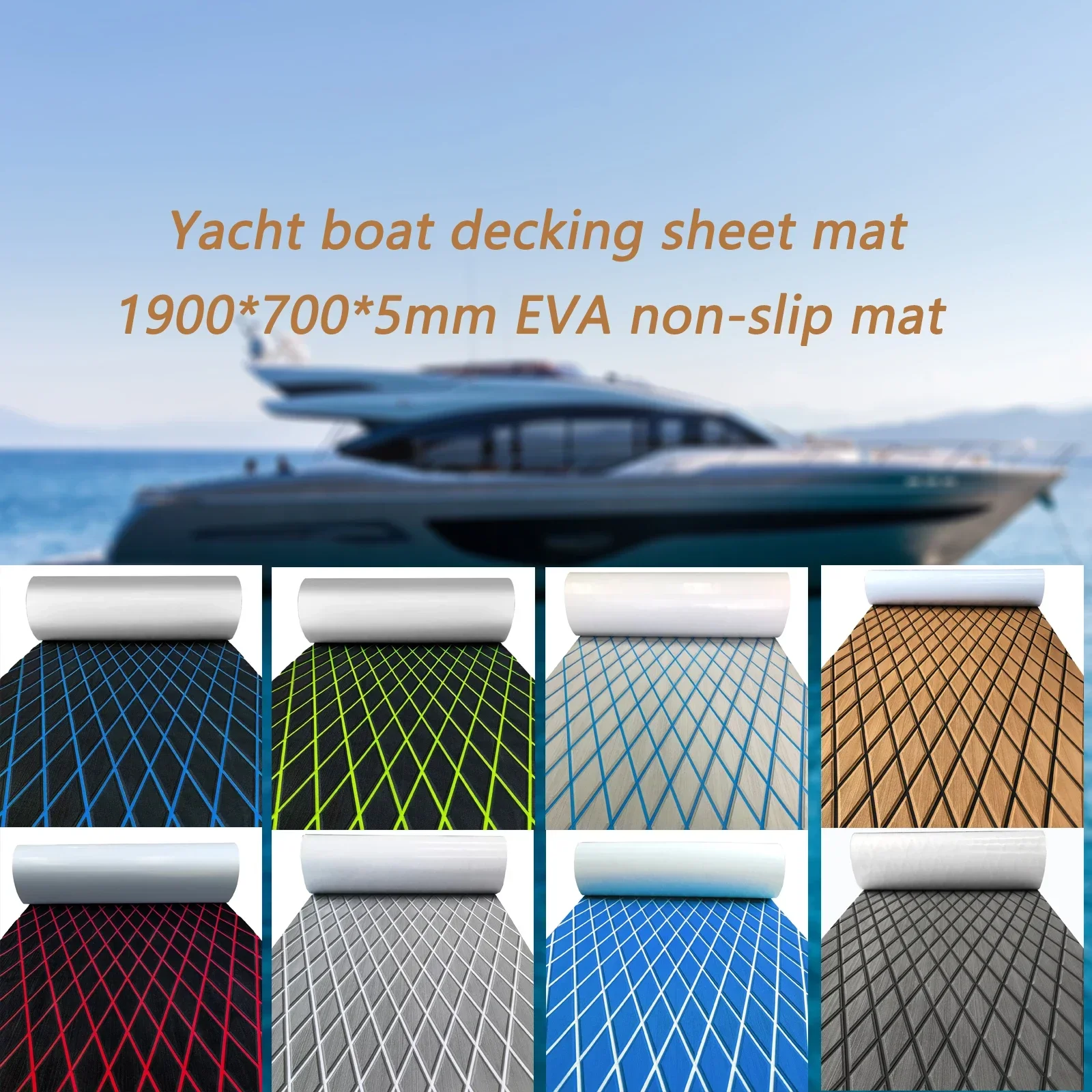 1900*700*6mm Selbstklebende EVA-Schaum Terrassendielen Matte Boot Boden Deck Rutschfeste Unterlage für Motorboote Wohnmobile Yachten Kajaks Zubehör