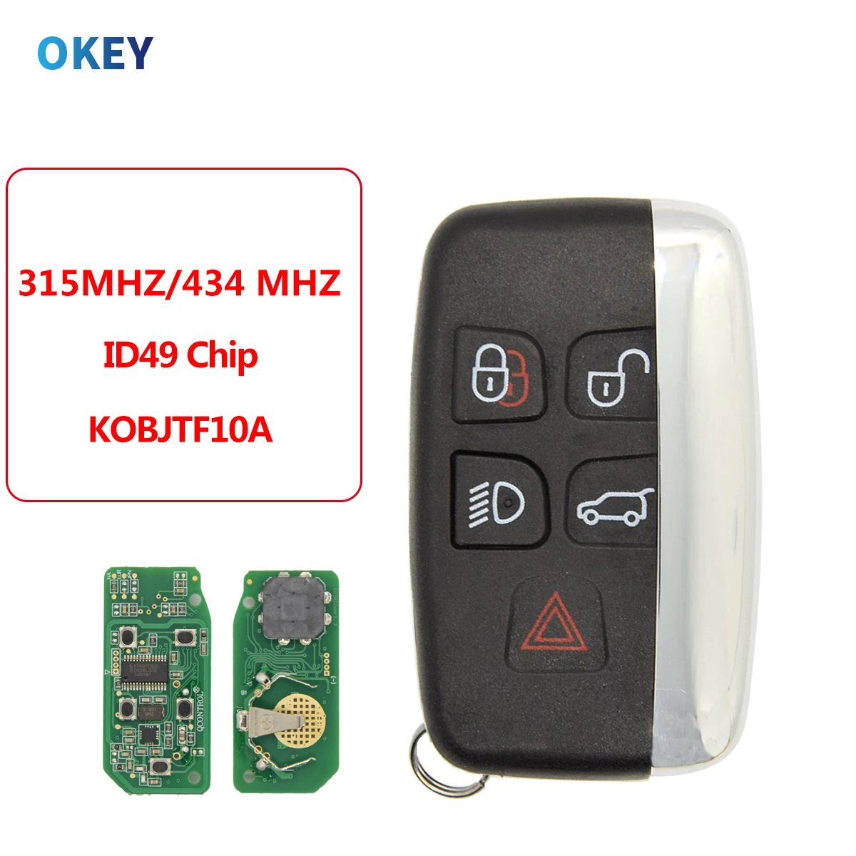 Дистанционный Автомобильный ключ Okey для Land Rover Discovery 4 Freelander Range Sport Evoque Smart Fob 2012-2017 ID49 Chip FCCID: kобъектф10 А