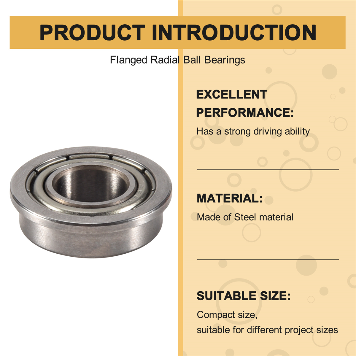 フランジ付きラジアルボールベアリング,金属鋼,ダブルシールドフランジ,モーターベアリング,f688zz,8x16x5mm, 10個