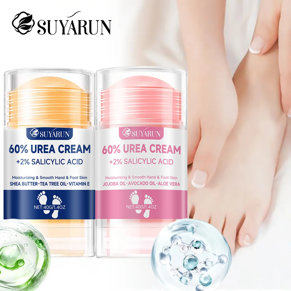 SUYARUN 60% Urea Foot Cream Stick - ให้ความชุ่มชื้นและขัดผิว, ซ่อมแซมส้นเท้าแตก, ให้ความชุ่มชื้นอย่างล้ําลึกสําหรับเท้าแห้ง, ปกป้องยาวนาน