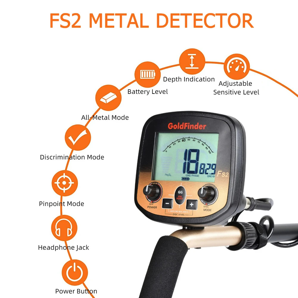 Détecteur de Métaux FS2 EDF, Haute Sensibilité, 11 en Vrai et 5 Bobines en Vrac, Localisateur Professionnel de Fierté