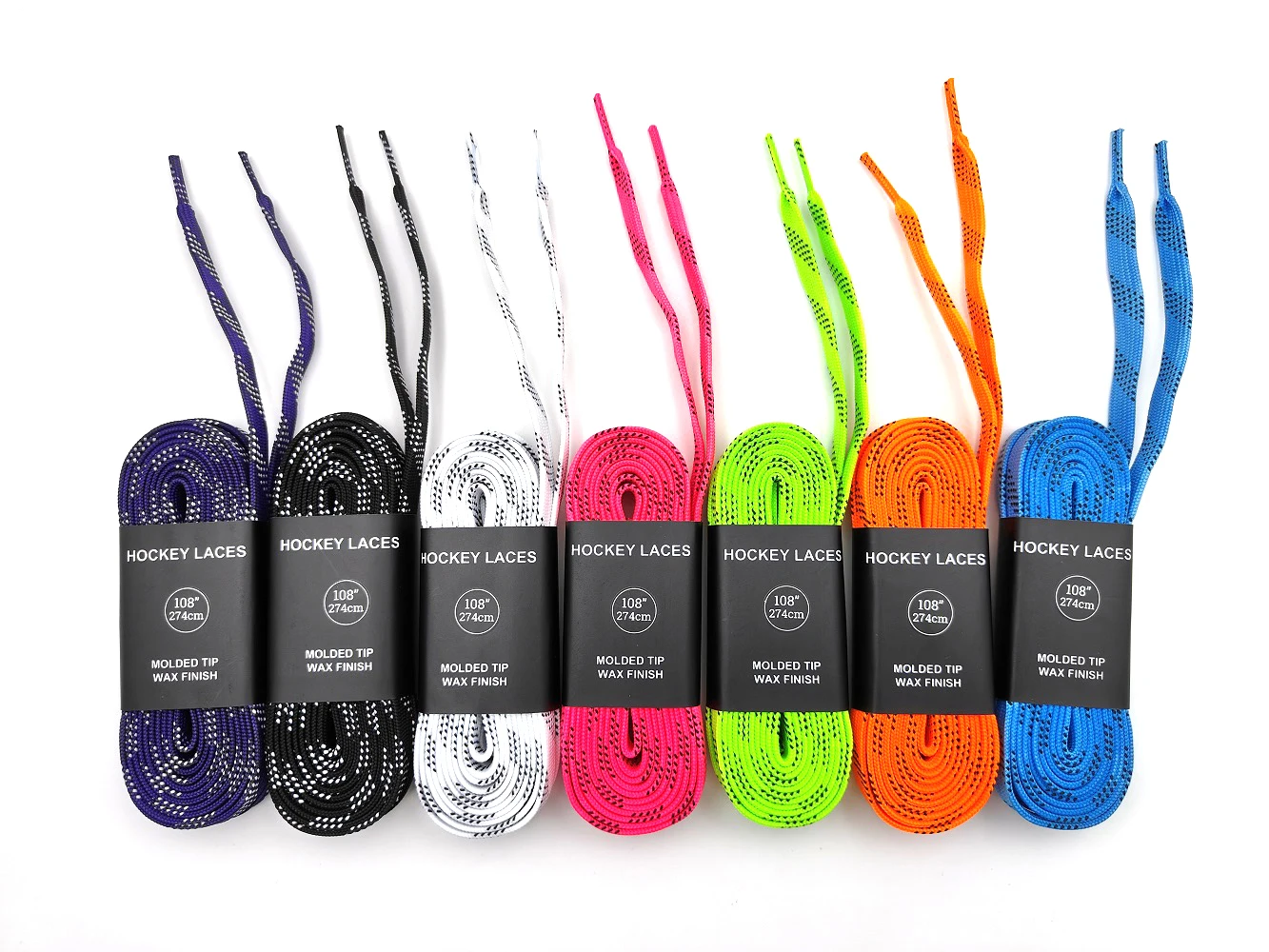 Waxed สเก็ต Laces 84-120in Dual Layer Braid ออกแบบชุดสําหรับฮ็อกกี้น้ําแข็งสเก็ตฮอกกี้รองเท้าลูกไม้ฮอกกี้อุปกรณ์เสริม