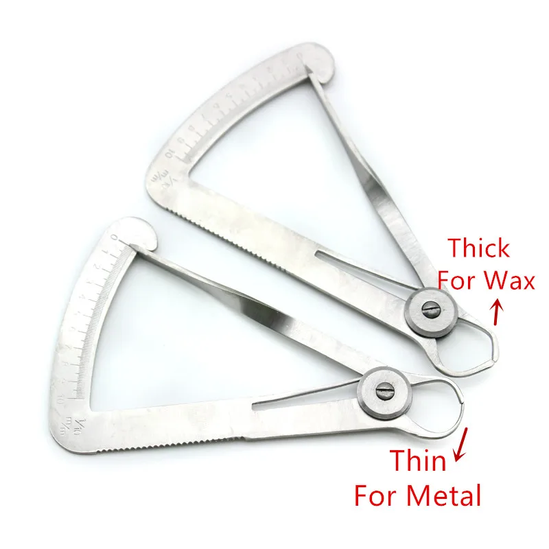 1pc Dental Gauge Sattel Zahnarzt Edelstahl Wachs Dicke Messung Lineal Zahnmedizin Labor Werkzeuge Für Metall/Wachs Autoklavierbar