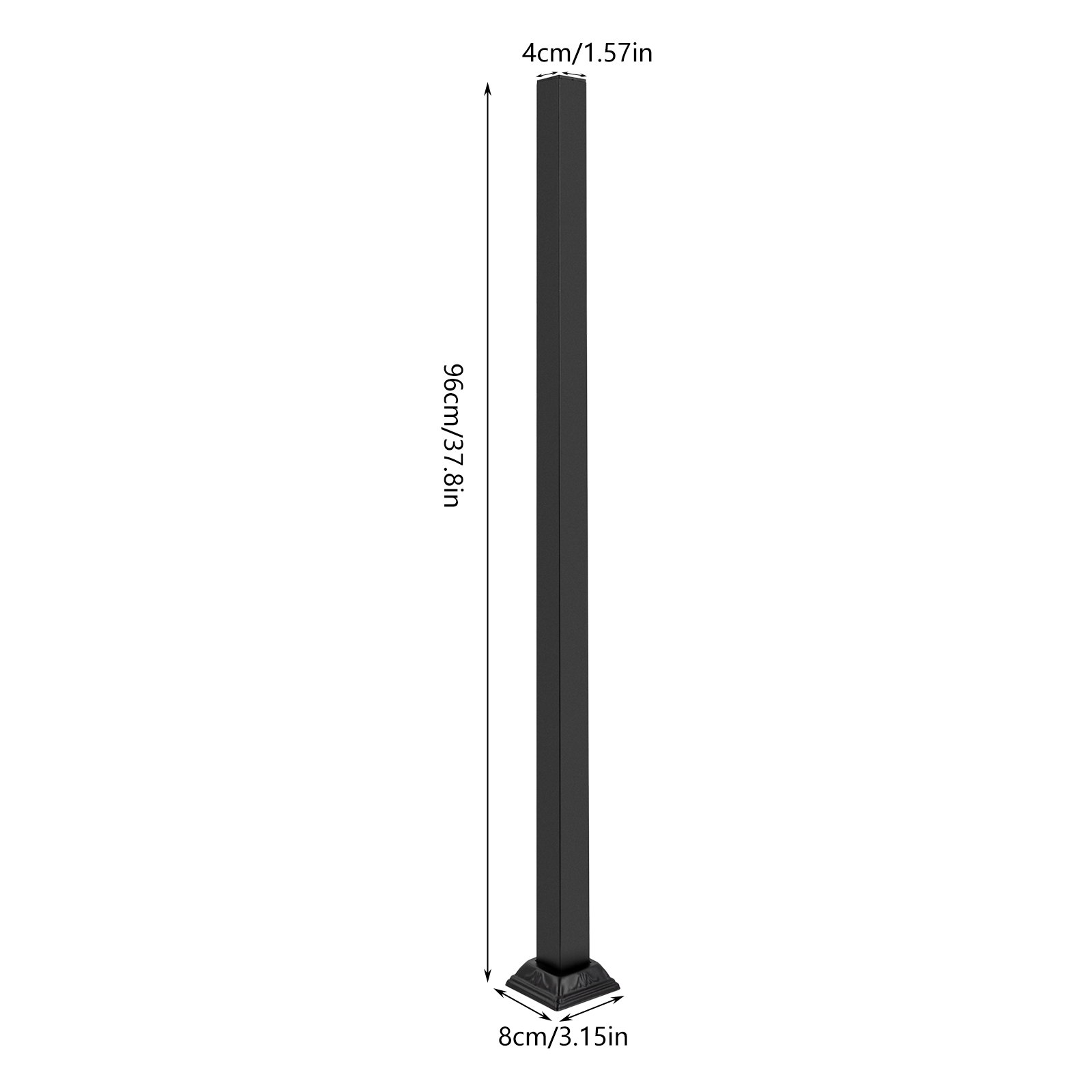 Stair Baluster Post Set: , 2PCS, High-Quality Iron, Anti-Corrosion, Rust-Proof, Adjustable, Black Minimalist Design