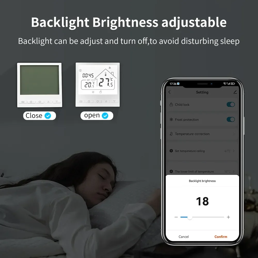 Controlador de temperatura inteligente do termostato WiFi, aquecimento elétrico do assoalho, caldeira de água e gás, Google Home, Alexa