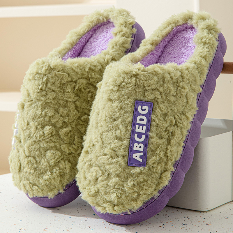 Evshine novo inverno quente chinelos de algodão para mulheres chinelos de algodão sala estar quarto chinelos conforto casual casa slides