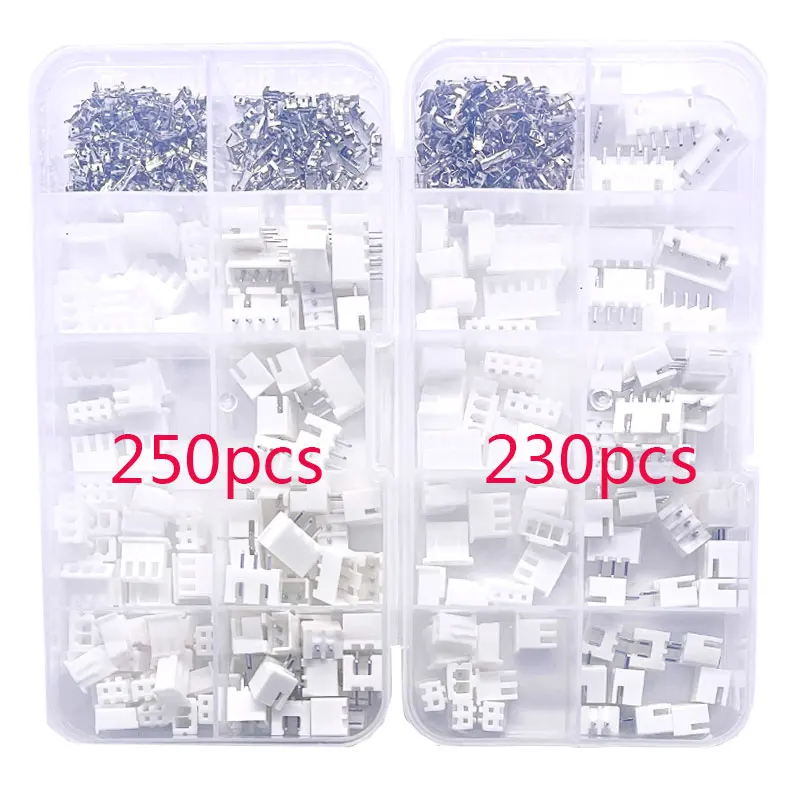 230/250 Pcs XH2.54 2p 3p 4p 5pin 2.54mm Pitch Terminal ชายและหญิงชุดที่อยู่อาศัย Pin Connector Terminal Connector Kit สําหรับสายไฟ