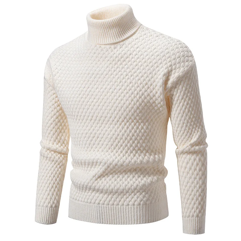 2024 herbst Winter Rollkragenpullover Männer Slim Fit Stricken Pullover Mode Warme Beiläufige gestrickte Pullover Herren Langarm Pullover