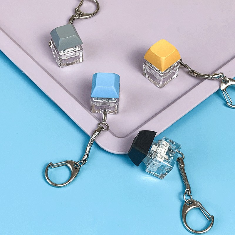 Llavero con interruptor de llave, probador de eje, teclado mecánico, botón antiestrés, juguetes para aliviar el estrés, regalos para adultos