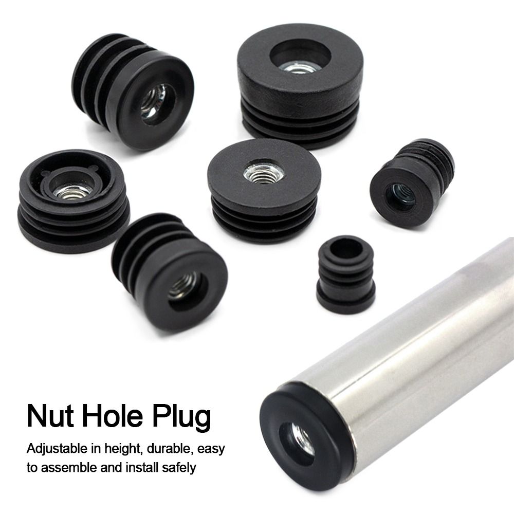 4Pcs/bag Round Plastic Furniture Leg Pipe Hole Plugs With Nut Hole Blanking End Cover Caps Chair Leg Furniture Leveling Feet