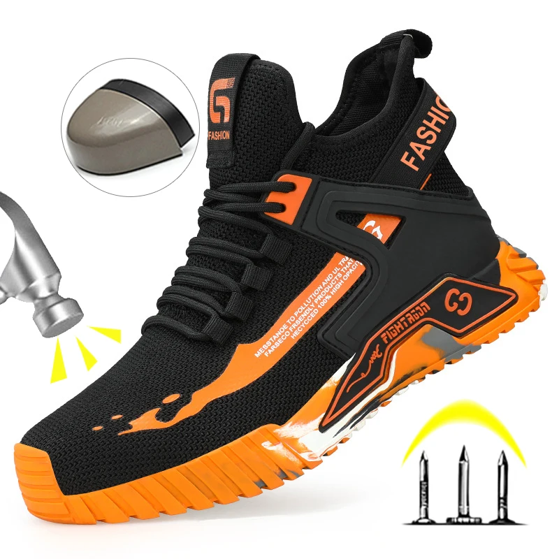Botas altas para hombre, zapatos protectores de seguridad, zapatos de trabajo con punta de acero, zapatos de seguridad antipinchazos para hombres y mujeres, botas de seguridad para el trabajo