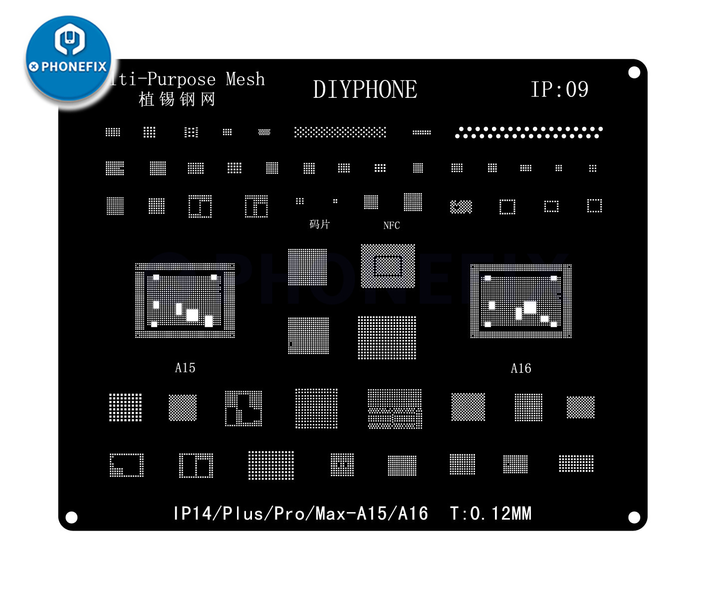 QianLi BGA Reballing Stencil Kit Cho iPhone 14 13 11 12 Pro MAX XS XR X 8P 8 7P 7 6S 6 Thép CPU Chip IC Tín Hàn Lưới