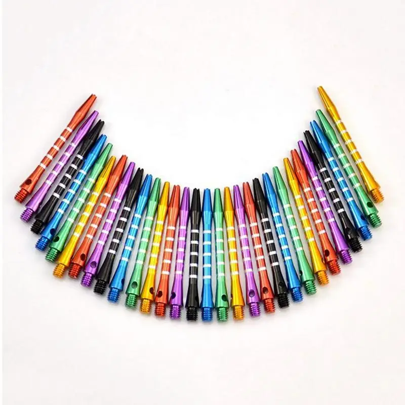 Dardos de lanzamiento de aluminio para interior, caña de Metal corta de cinco líneas, hilo, accesorios deportivos, 53mm, 6 piezas/6 colores