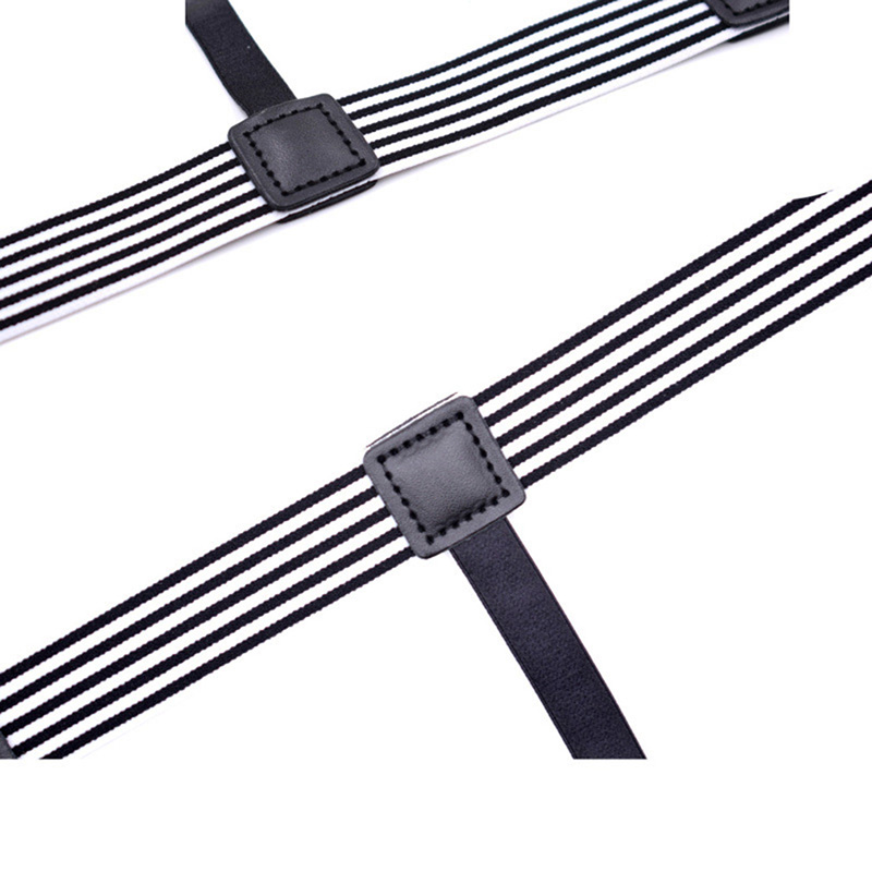 1 paar elastische herenoverhemd blijft gestreepte bretels bandjes antislip riem jarretels nylon verstelbare shirthouders voor mannen