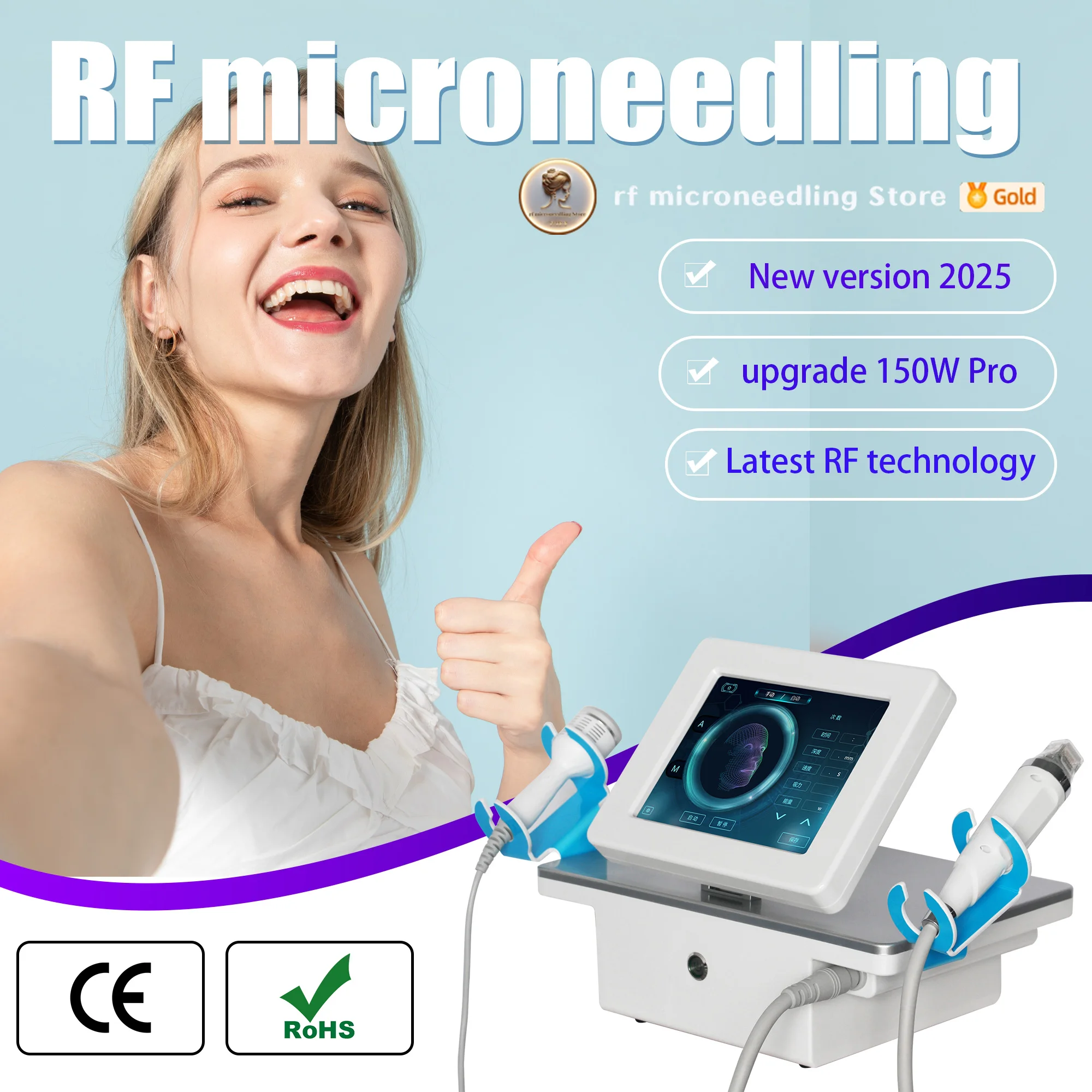 Portable morpheus8professionalmachineRadioFrequencyGold RFMicroneedleskinLifting AndTighteningAnti-AgingAcneRemova