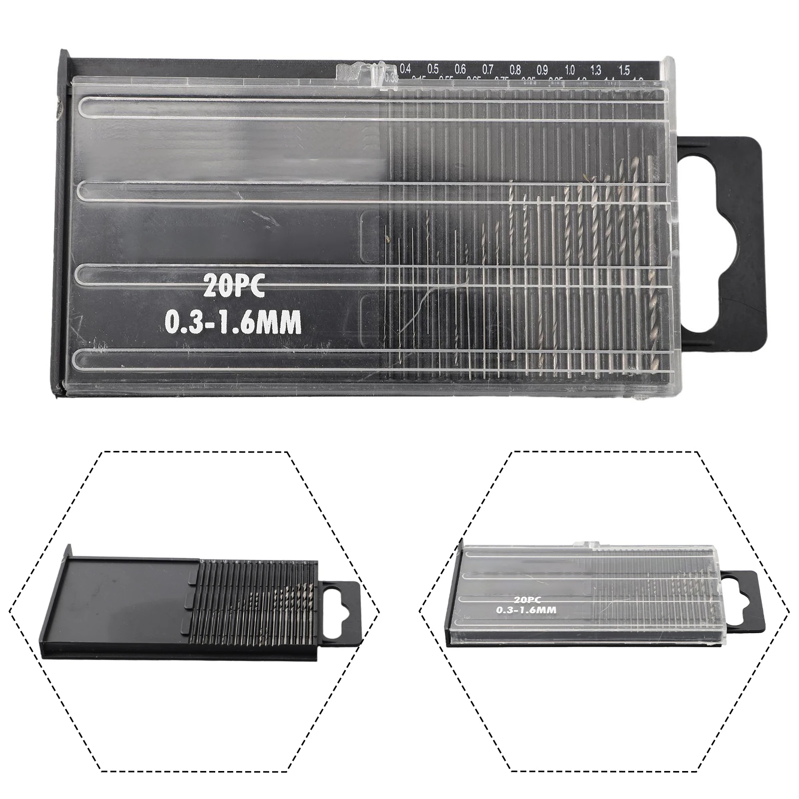 20 piezas taladro helicoidal de 0,3mm-1,6mm, Mini taladro manual, perforador de agujeros, taladro manual de juego pequeño, herramientas de perforación DIY para carpintería