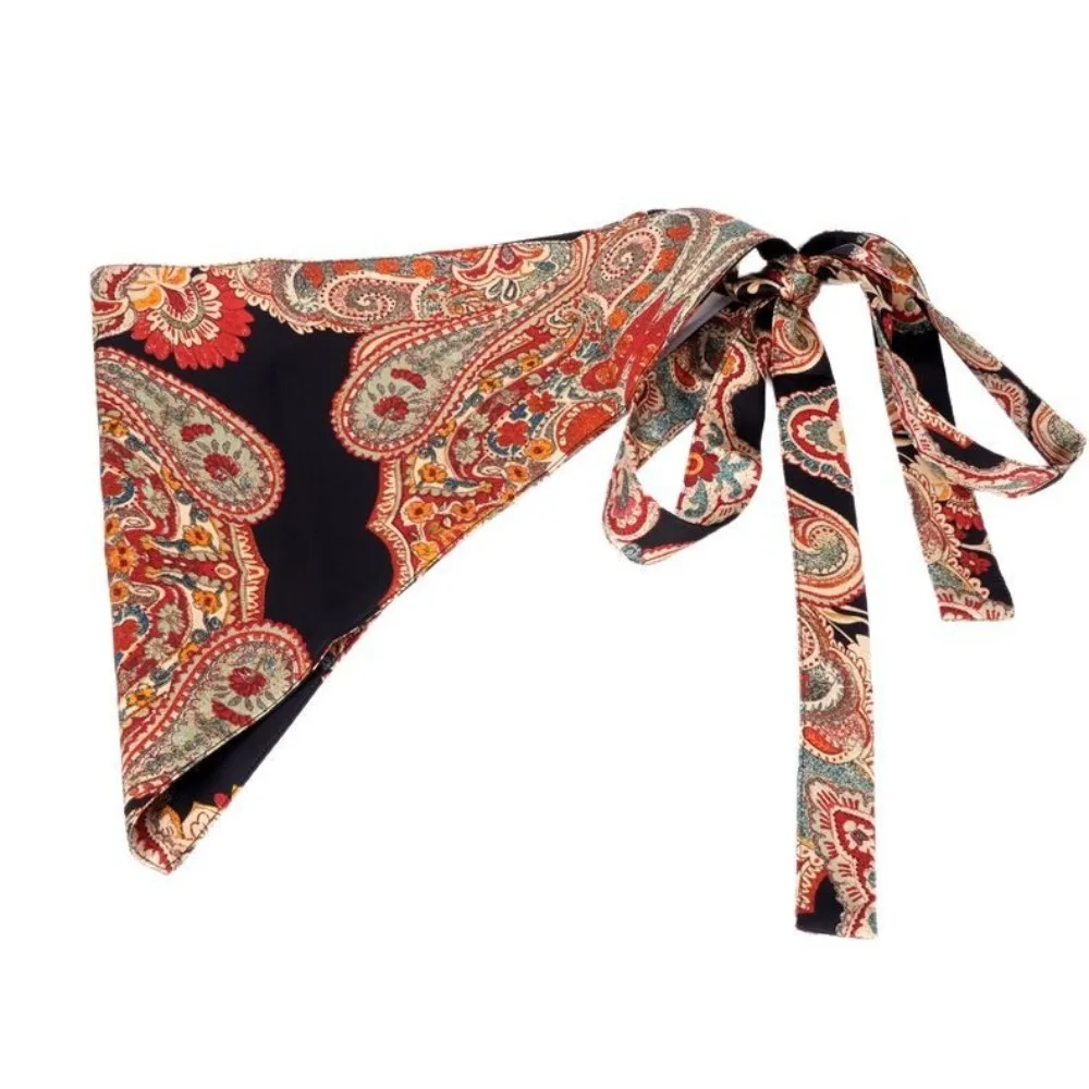 Cinturón Triangular de estilo étnico, decoración de pantalones vaqueros de estilo chino, cinturón Triangular Floral, accesorios de ropa, cinturón Triangular