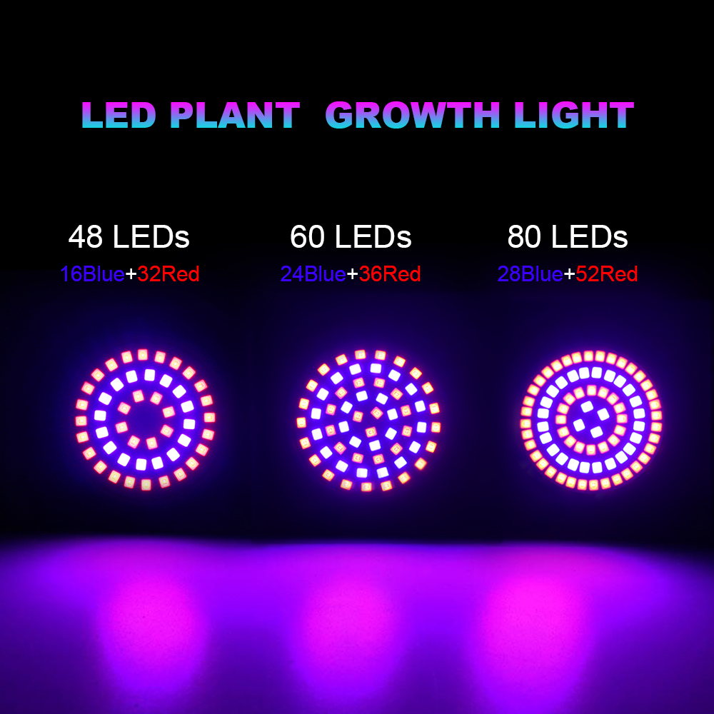 Led 成長電球 220V E27 60 80LED フルスペクトル LED 植物温室水耕成長ライト屋内植物フィトフラワーランプ