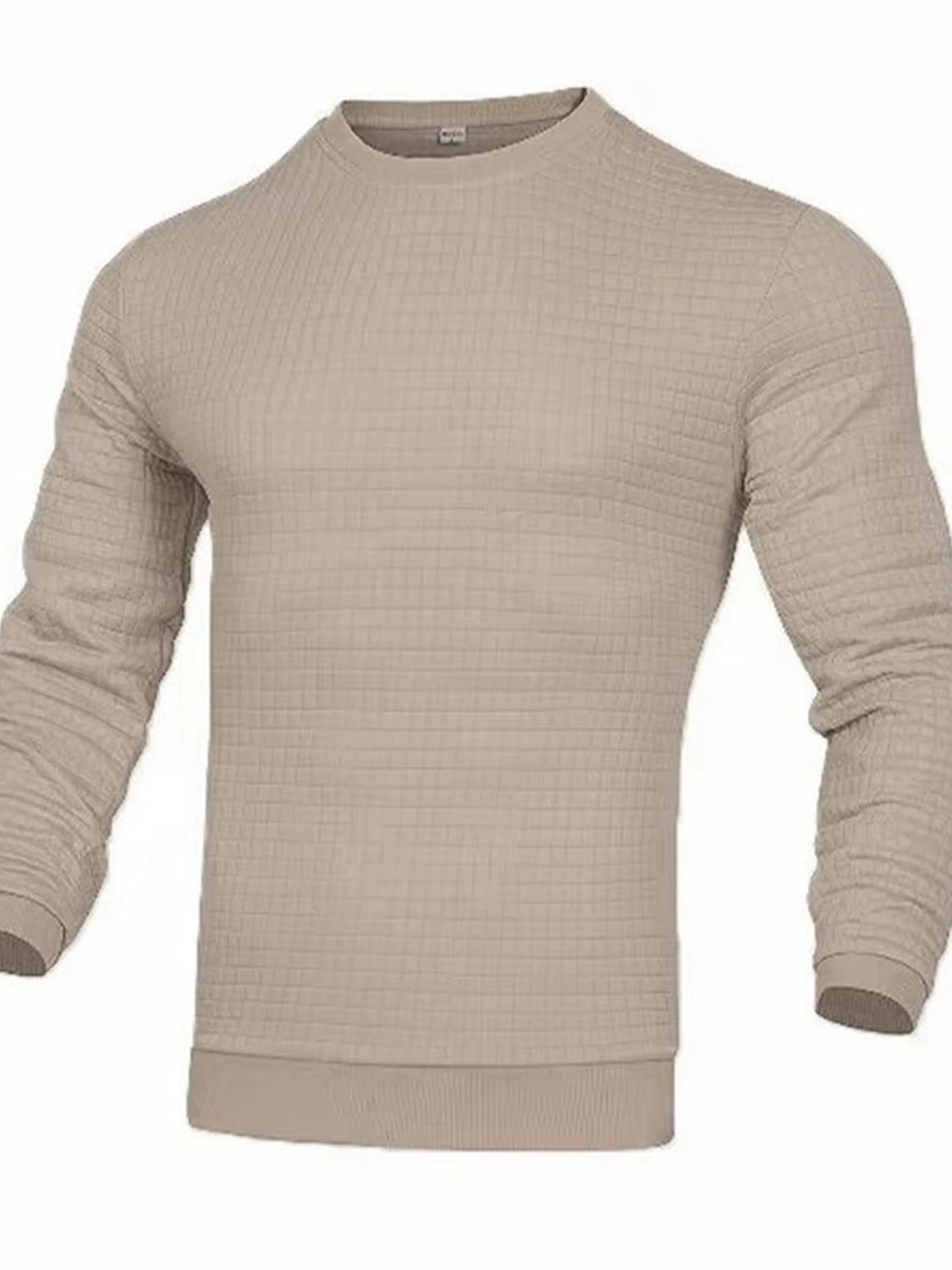 Men's coat fashion small check Waffle youth round neck jacquard check hoodie