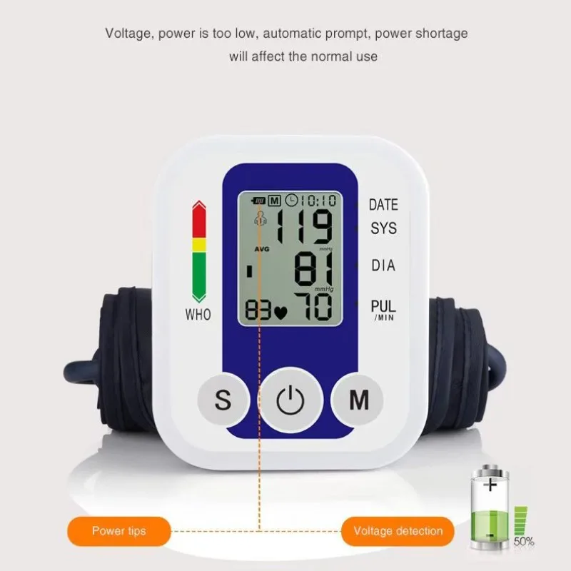 เครื่องวัดความดันโลหิตแบบแขนดิจิตอลอัตโนมัติแบบพกพาเครื่องวัดความดันโลหิตแบบแขนบนการวัดอัตโนมัติ Digital Digital Sphygmomano