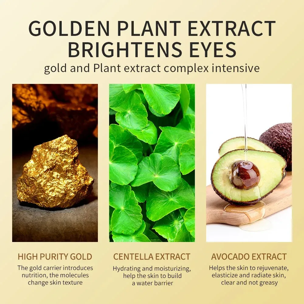 60PCS/120 PCS Augenmaske Avocado Gold Befeuchten Straffende Verbessern Tränensäcke Augenklappen Anti Falten Augenklappen für Augenringe