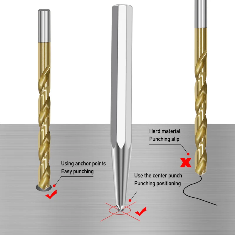 1PC Octagonal Center Punch Locator Fitter Chisel Metal Drilling Mark Cone Punch High Hardness
