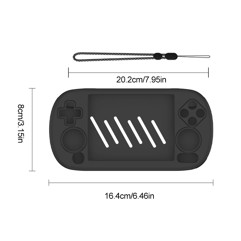 For ANBERNIC RG40XX H Game Console Silicone Case Shockproof Protector Shell Sleeve with Lanyard for Anbernic RG40XX H