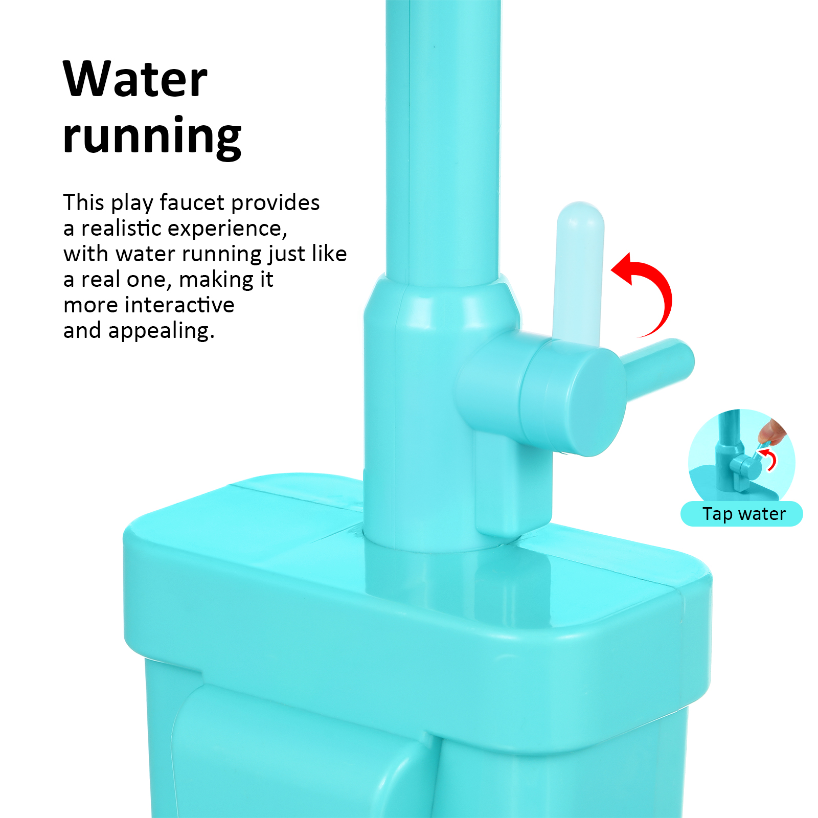 Jouet d'évier de cuisine avec robinet d'eau courante, remplacement de robinet de jeu, Simulation de jeu pour enfants, cadeaux éducatifs précoces