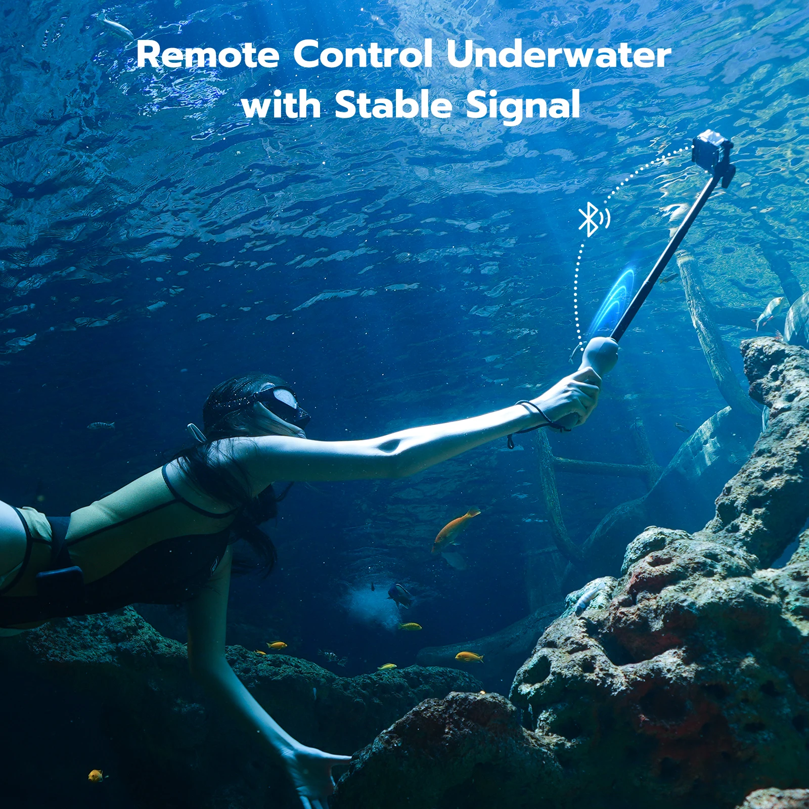 TELESIN Underwater Selfie Stick Waterproof Diving Extendable Selfie Stick Wireless Remote Control For Gopro Hero 8 9 10 11 12 13