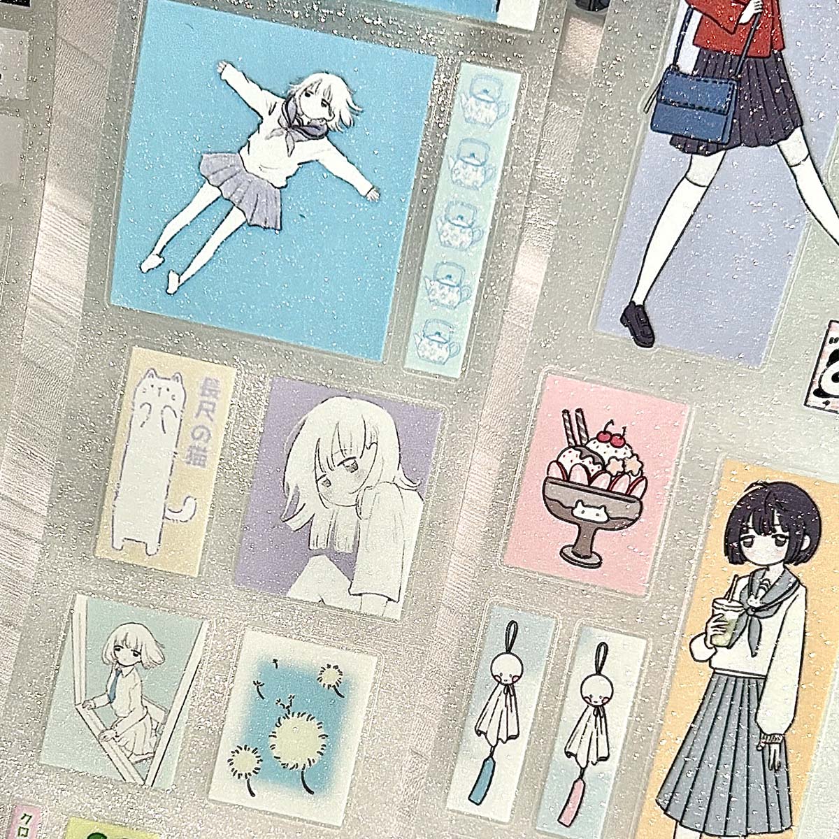 スクラップブッキングステッカー PET キャラクターステッカーテープ和紙テープかわいいデコステッカー芸術 Diy 工芸品アルバムジャーナルプランナー