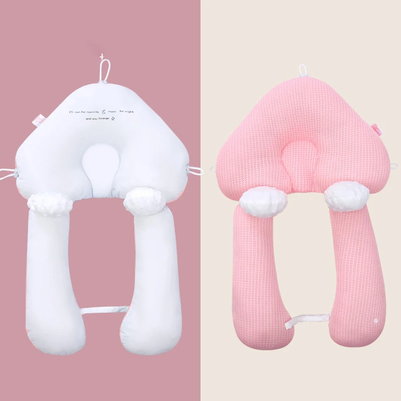 Almohada de bebé de Color sólido, cama para recién nacido, almohada relajante, almohada multifuncional para dormir lateral rebotable, transpirable y cómoda