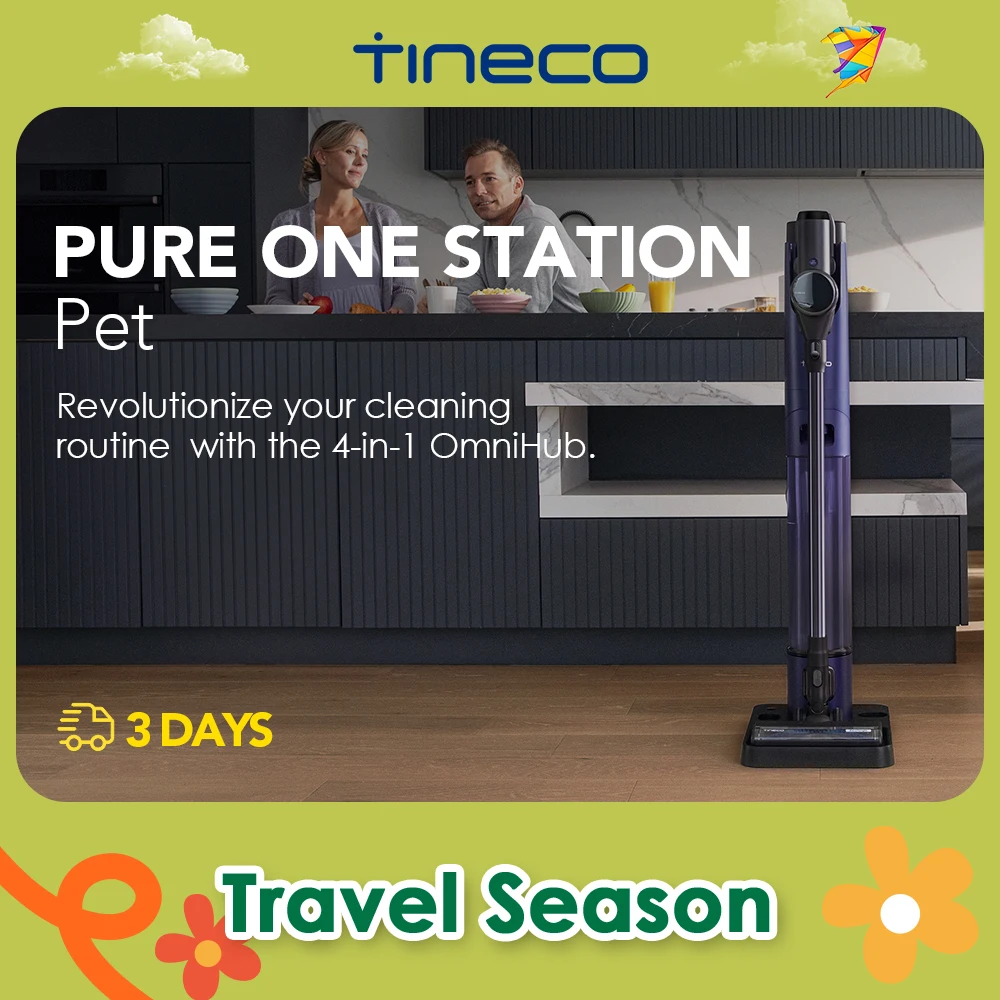 Tineco Pure ONE Station Pet Bezprzewodowy odkurzacz 3L Automatyczna podstawa przeciwpyłowa Smart Stick Mocne ssanie i lekka szczotka ZeroTangl