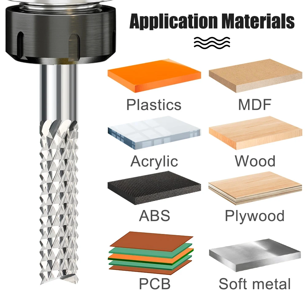 XCAN Dao Phay 3.175/4/6Mm Vỏ Ngô Cấp Cối Xay CNC Router Bit PCB Máy Xay Công Cụ